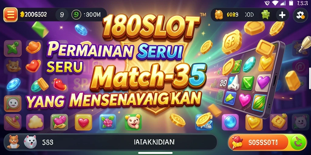 Screenshot gameplay 180SLOT yang menarik dengan elemen Match-3.