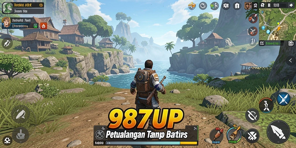 Tampilan gameplay seru di dunia terbuka 987UP.