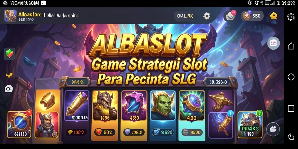 Screenshot gameplay SLG ALBASLOT yang penuh aksi dan strategi.