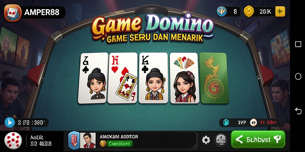 Screenshot gameplay AMPER88 menampilkan aksi Domino yang mendebarkan.