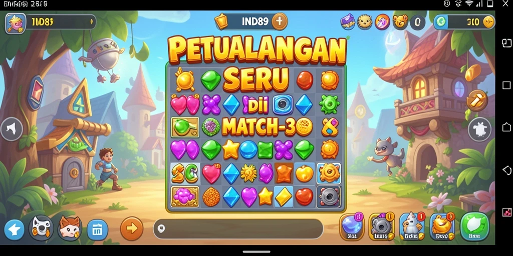 Cuplikan gameplay seru di IND89 dengan warna-warni permata.