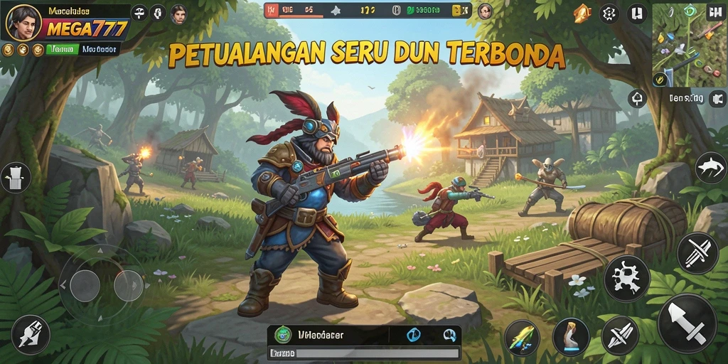 Tampilan gameplay MEGA777 yang menakjubkan di dunia terbuka.
