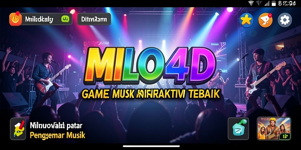 Screenshot menampilkan gameplay seru MILO4D dengan berbagai musik.