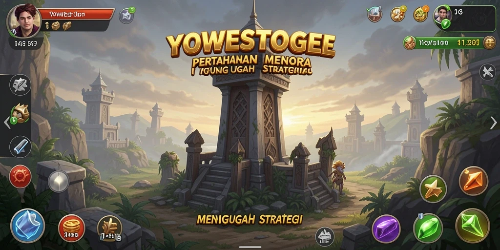 Gameplay YOWESTOGEL menampilkan strategi menara dalam aksi yang mendebarkan.